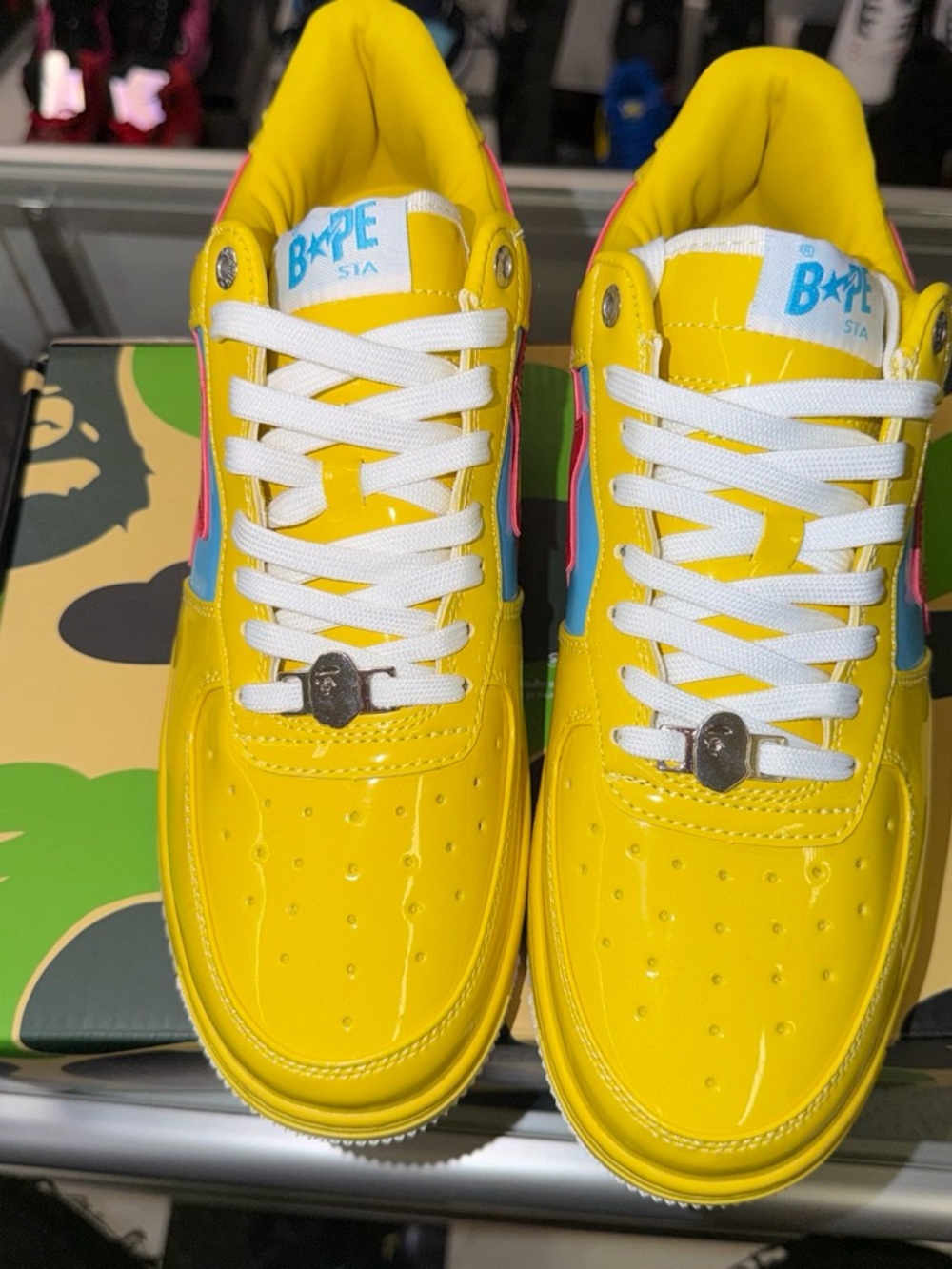 BAPE Stylish Yellow Low-Top Sneakers for Men